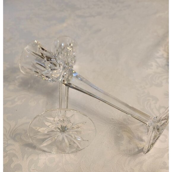 Gorham Lady Anne  Sparkling Crystal Candlesticks 2 Elegant Taper Candle Holders - Picture 4 of 6